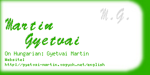 martin gyetvai business card